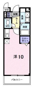 サンクエトワール(ワンルーム/1階)の間取り写真