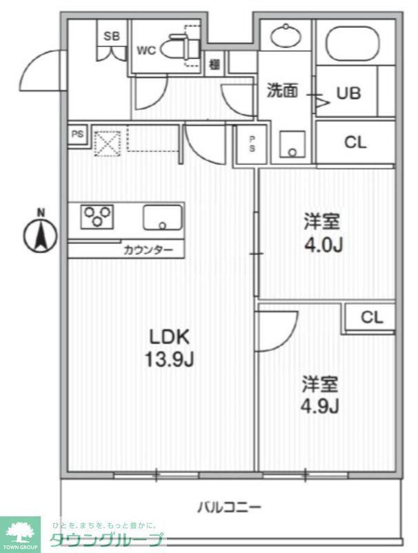 THE PALMS MUSE 新江古田(2LDK/3階)の間取り写真