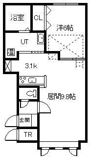 ポルタ (1LDK/2階)の間取り写真