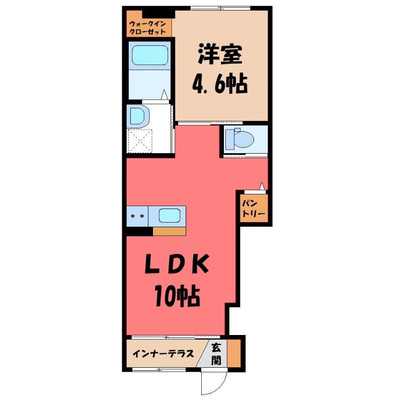 リアン・IV(1LDK/1階)の間取り写真