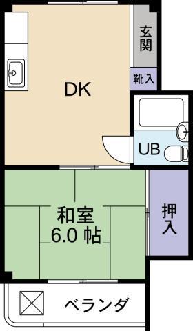 仁木ハイツ(1DK/2階)の間取り写真