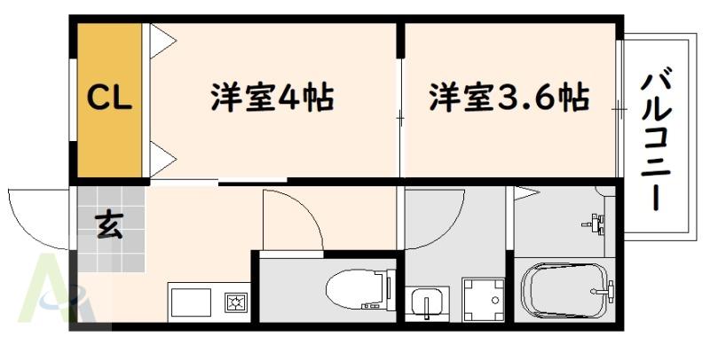 リッチライフ松本(2K/2階)の間取り写真