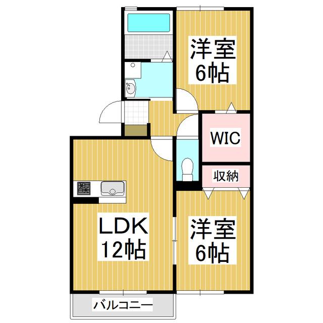 RIVAGE(2LDK/2階)の間取り写真