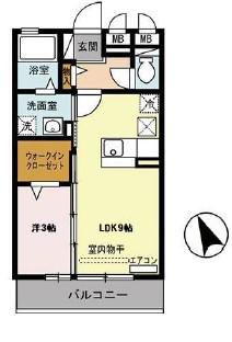 グランドゥール(1LDK/3階)の間取り写真