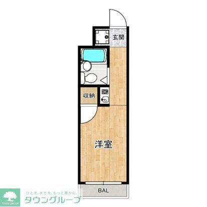 福田マンション(ワンルーム/1階)の間取り写真