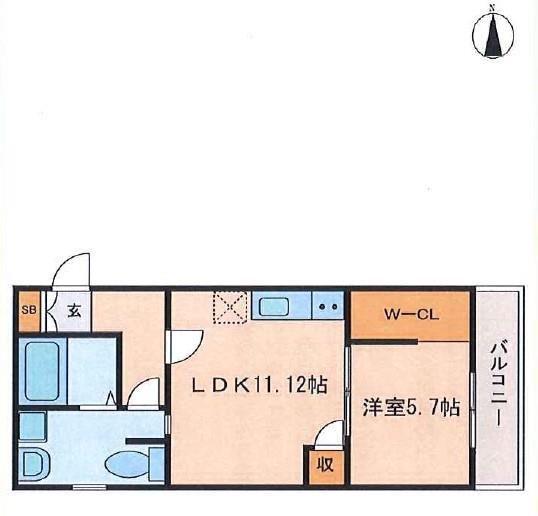 デュオ呉服町(1LDK/3階)の間取り写真
