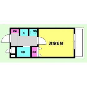 ベルハイツⅡ(1K/3階)の間取り写真
