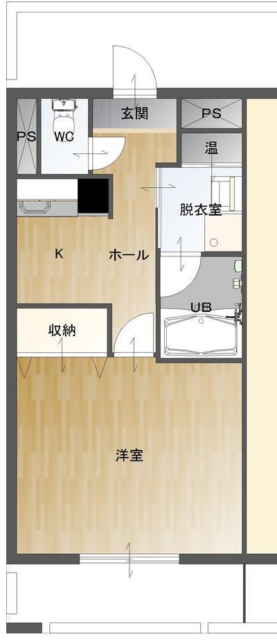 スカイマンションJ(1K/2階)の間取り写真