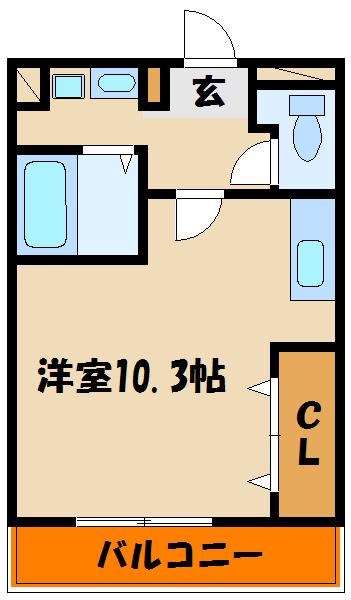 ソレイユS.T.I(1K/1階)の間取り写真