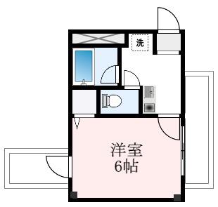 ツインツリー(1K/5階)の間取り写真