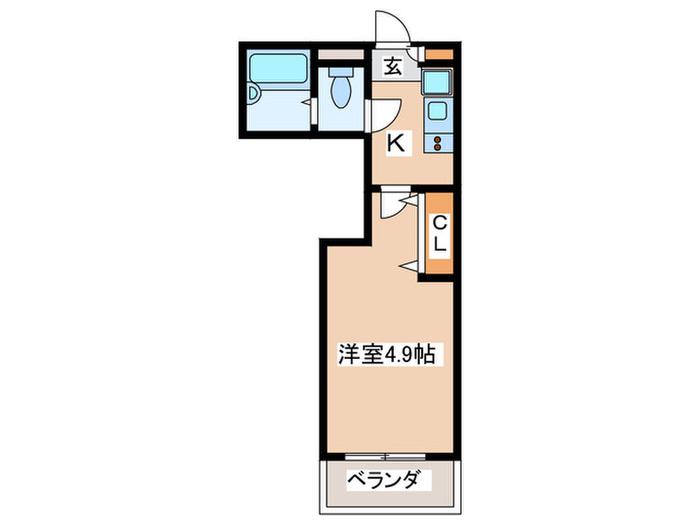 CITY SPIRE東小金井(1K/1階)の間取り写真