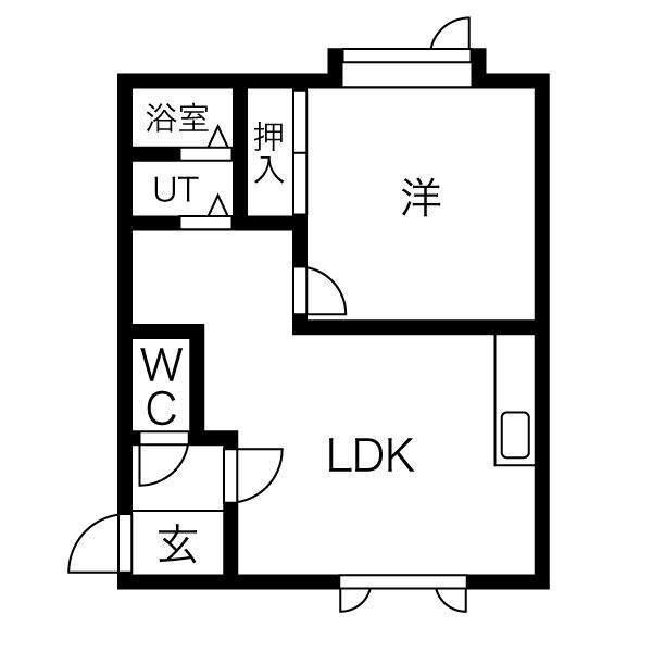 コーポ大輔(1LDK/3階)の間取り写真