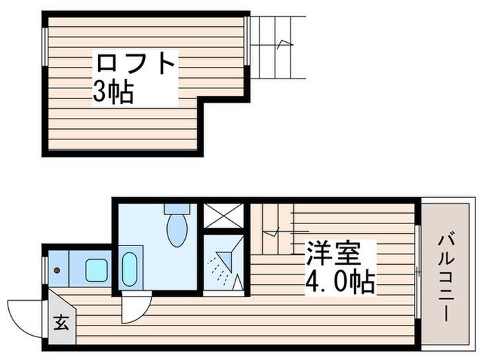 エクセル7(ワンルーム/1階)の間取り写真