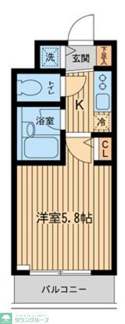 ザ・パーククロス市ヶ谷(1K/3階)の間取り写真