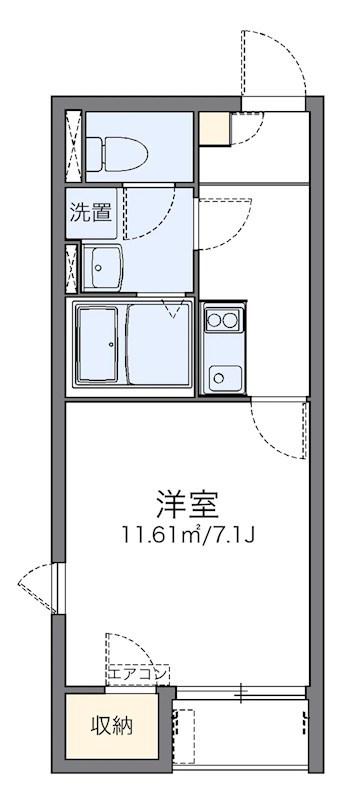 レオネクストアンフィーニ洋(1K/1階)の間取り写真