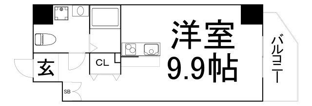 パウゼドーム前(ワンルーム/11階)の間取り写真