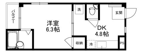真上ロイヤルハイツ(1DK/1階)の間取り写真