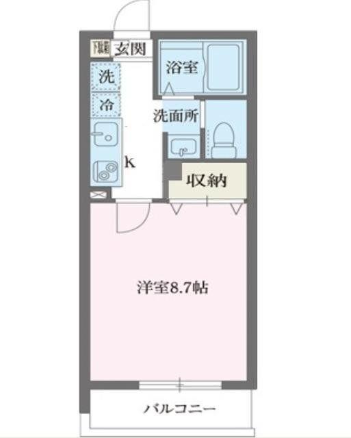 エルスタンザ東綾瀬DEUX(1K/3階)の間取り写真
