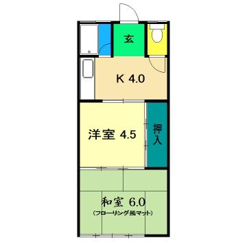 和泉荘(2K/1階)の間取り写真