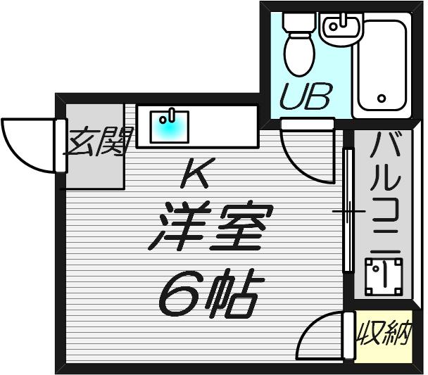コーポウエスト神路(ワンルーム/7階)の間取り写真