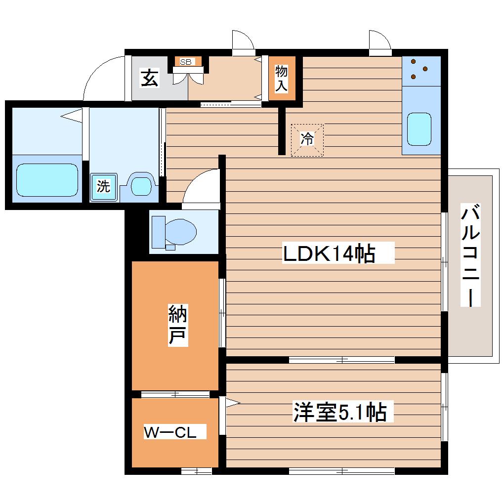 ハイツみどり(1SLDK/2階)の間取り写真