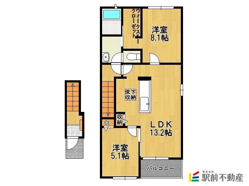 J&EサウスクレメントI(2LDK/2階)の間取り写真
