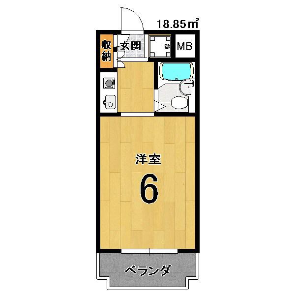 コモリスター桂(ワンルーム/2階)の間取り写真