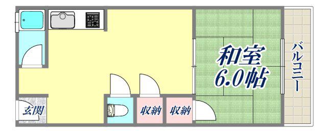 高木荘(2DK/2階)の間取り写真