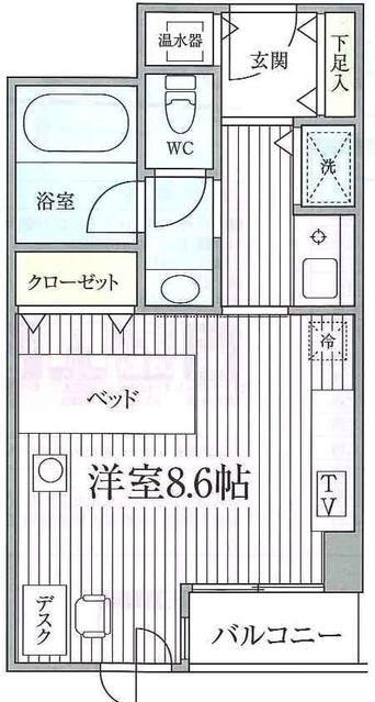 コンフォート荻窪(1K/2階)の間取り写真