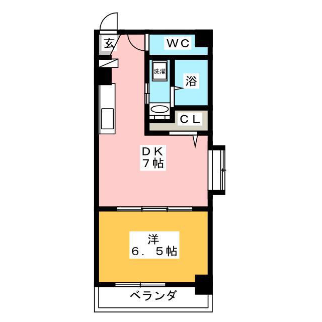 リーヴェルグランデ横浜中川(1DK/6階)の間取り写真