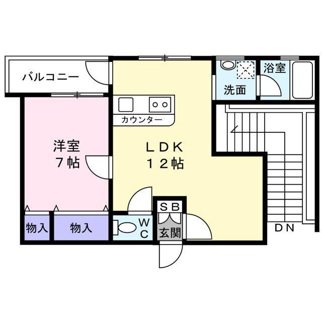 ゴールドパレス菅野(1LDK/3階)の間取り写真