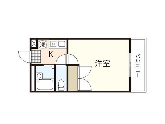 レオパレスレインボーII(1K/2階)の間取り写真