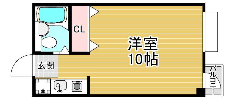 MSコート福島(ワンルーム/3階)の間取り写真