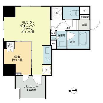 ライオンズ東向島ミレス(1LDK/7階)の間取り写真