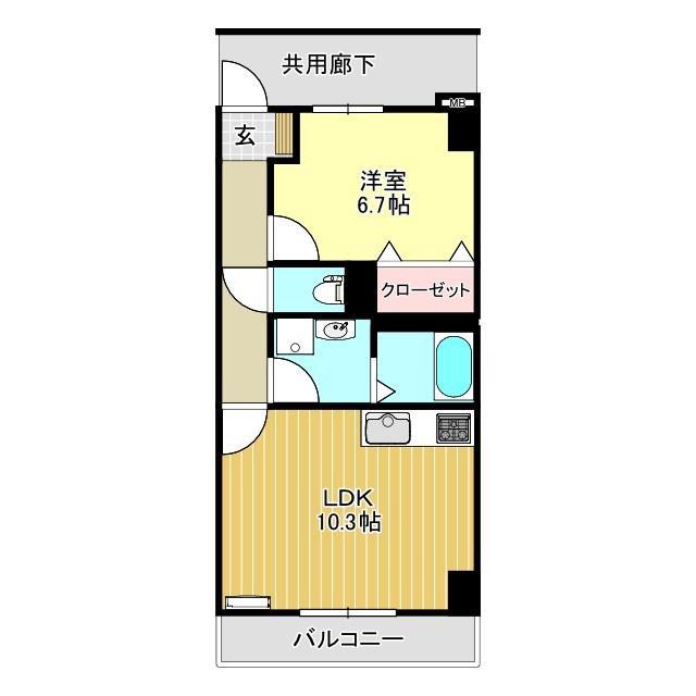 コルディエラ(1LDK/7階)の間取り写真