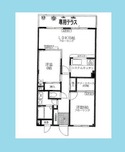 シンシア(2SLDK/1階)の間取り写真