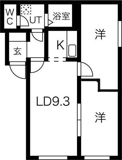ハイデンス6-22(2LDK/1階)の間取り写真