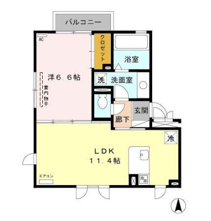 ラヴェール等々力(1LDK/1階)の間取り写真