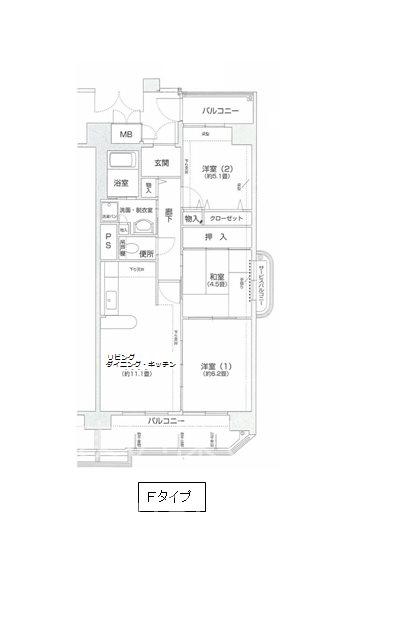 コーシャハイツ高見38(3LDK/3階)の間取り写真