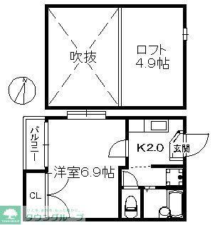 DEAR.FLAT姪浜 104(1K/1階)の間取り写真