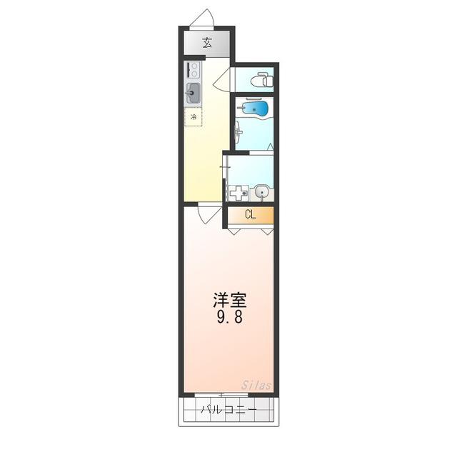 フジパレス住之江通II番館(1K/3階)の間取り写真