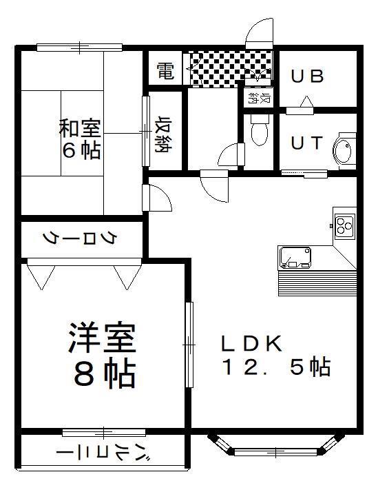 アボードファンシー(2LDK/1階)の間取り写真