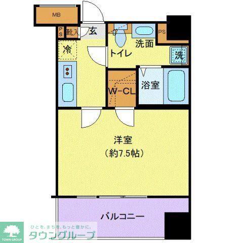 クレヴィスタ蒲田II(1K/4階)の間取り写真