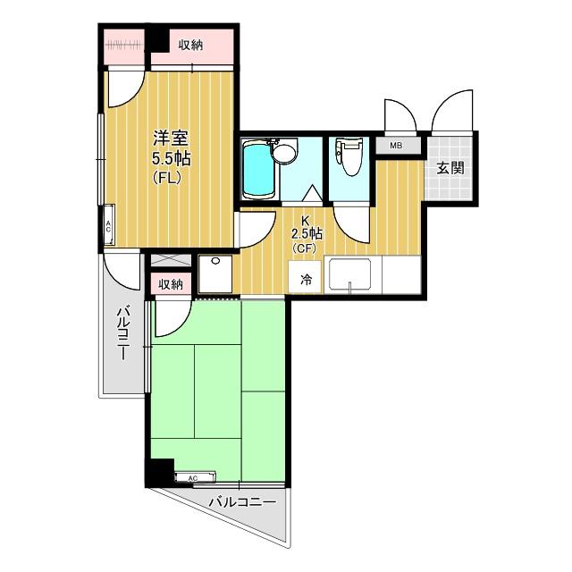 第1UAマンション(2K/3階)の間取り写真