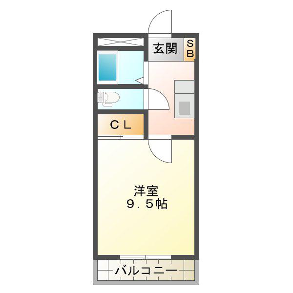 メゾンエルパティオ(1K/2階)の間取り写真