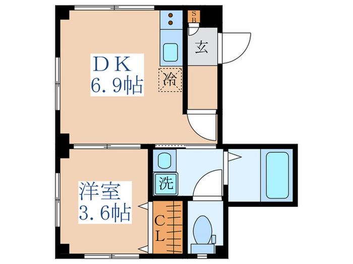 グレース阿佐谷(1DK/3階)の間取り写真