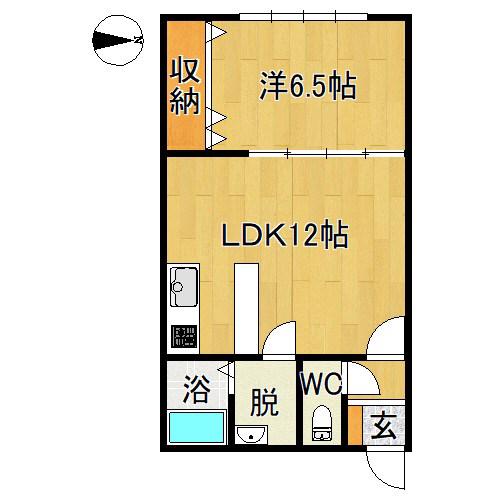 ブルーグラス・フォート(1LDK/2階)の間取り写真