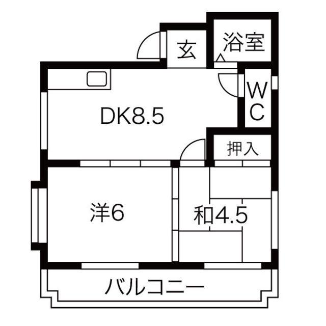 JSC高石(2LDK/2階)の間取り写真