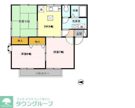 ガーデンヒルズA棟(3DK/1階)の間取り写真