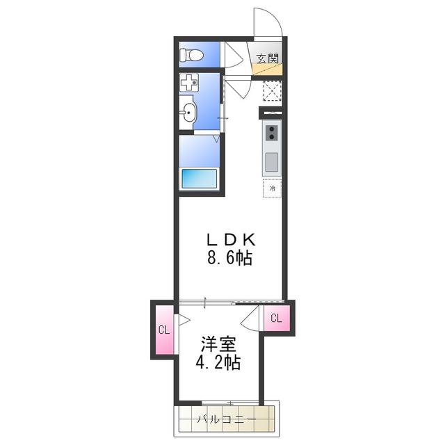 F ASECIA SCELTO(1LDK/2階)の間取り写真